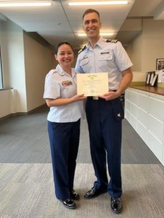 Person receiving award